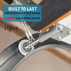 10Pcs Garage Door Rollers Replacement Sturdy Smooth Rolling Accessory for 2inch Tracks Easily Install Replace Parts 4inch Shaft