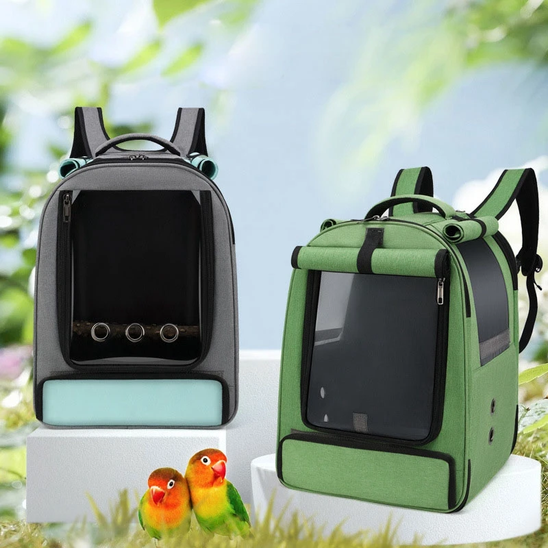 Mochila para mascotas al aire libre, traje de jaula de transporte para mascotas, gato, perro, portador transpirable impermeable, bolsa de transporte para pájaros canarios, Supp