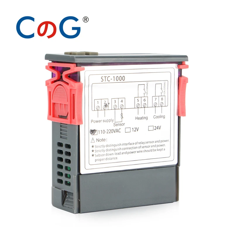 Regolatore di temperatura digitale di CG STC-1000 12V 24V 220V per il termostato di raffreddamento del termoregolatore del riscaldamento del relè