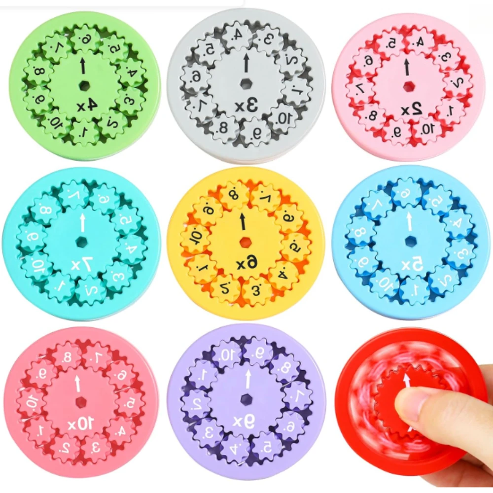 

9Pcs Math Fidget Spinners Multiplication Game Fidget Toys for Kids Math Games Home School 3rd Grade Must Haves Classroom Prizes