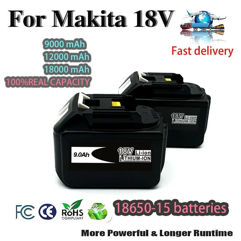 For Makita 18V 9.0Ah 12.0Ah 18.0Ah rechargeable power tool battery with LED lithium-ion replacement LXT BL1860B BL1850 BL 1830