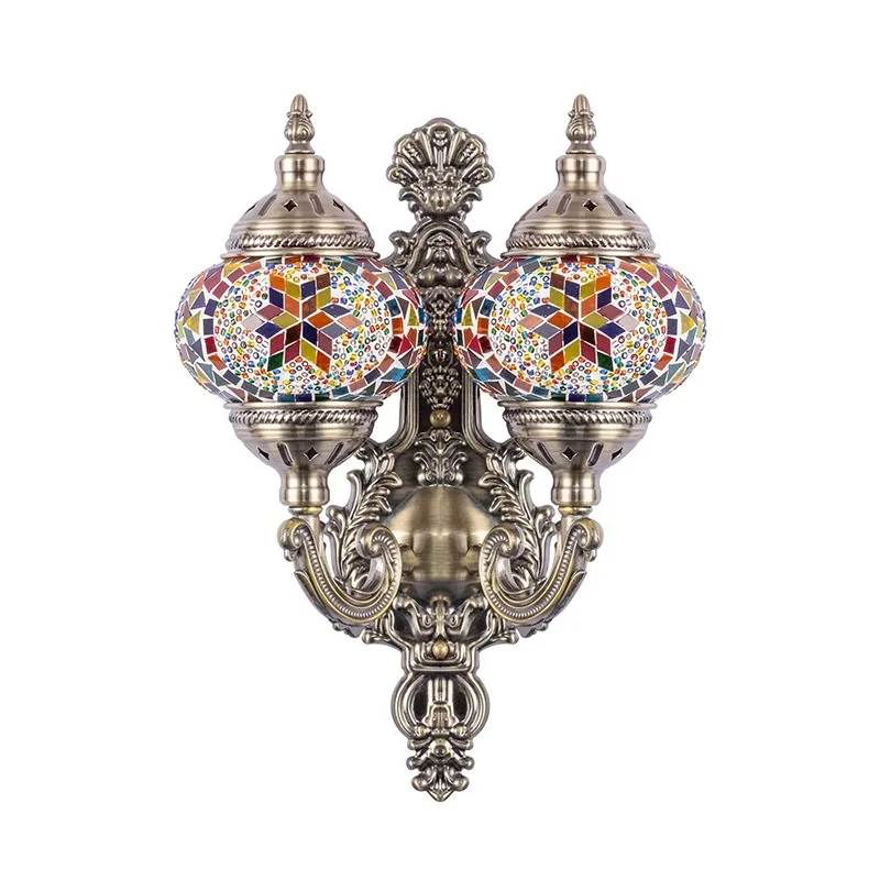 

Exotic Ethnic Stairwell Corridor TV Wall Restaurant KTV Bar Hotel Double Head Wall Lamp