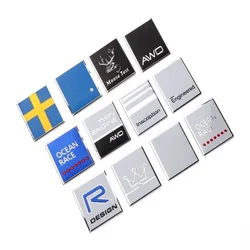 3D Aluminium Thin Sticker RDESIGN Polestar AWD Ocean Race Emblem Sweden Crown Badge For Volvo XC60 XC90 XC40 V40 V60 V90 S60 S90