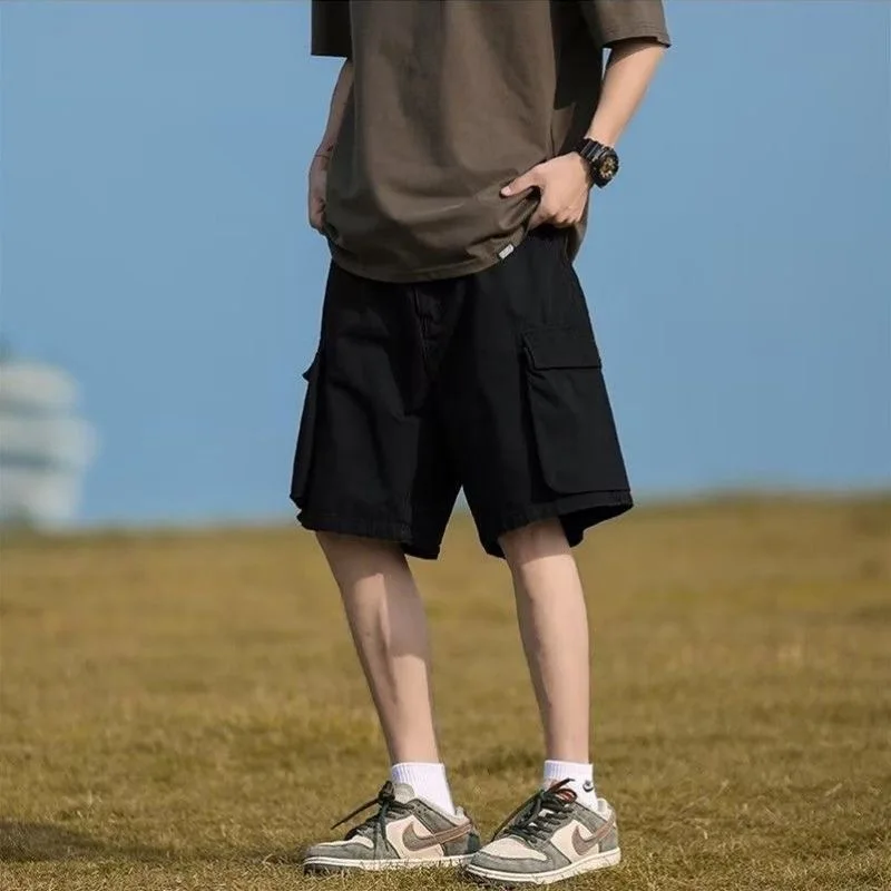 

Big Pocket Men's Shorts Casual Work Cool Pants with point Loose Fit Clothing Waist Sports Male Outfit Shorts