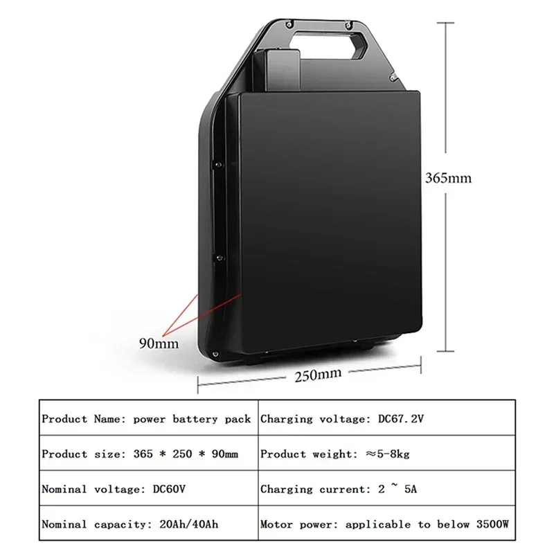 60V Battery electric motorcycle lithium battery waterproof 18650 Battery 40Ah for two Wheel motorcycle electric scooter bicycle