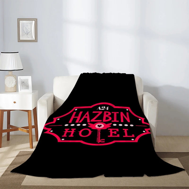 H-Hazbin Hotel koc na kolano Sofa 3 Vees anioł kurz Adam Alastor puszyste miękkie Anime koce i narzuty pościel z mikrofibry ciepłą drzemkę