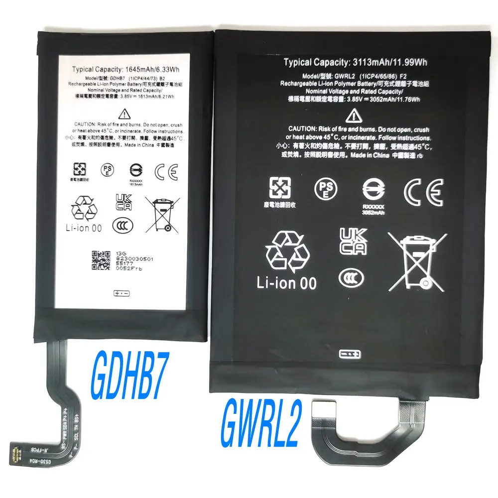 

Пара литий-ионных аккумуляторов 3,85 В GDHB7 1613 мАч GWRL2 3052 мАч для мобильного телефона HTC Google Pixel B2 F2