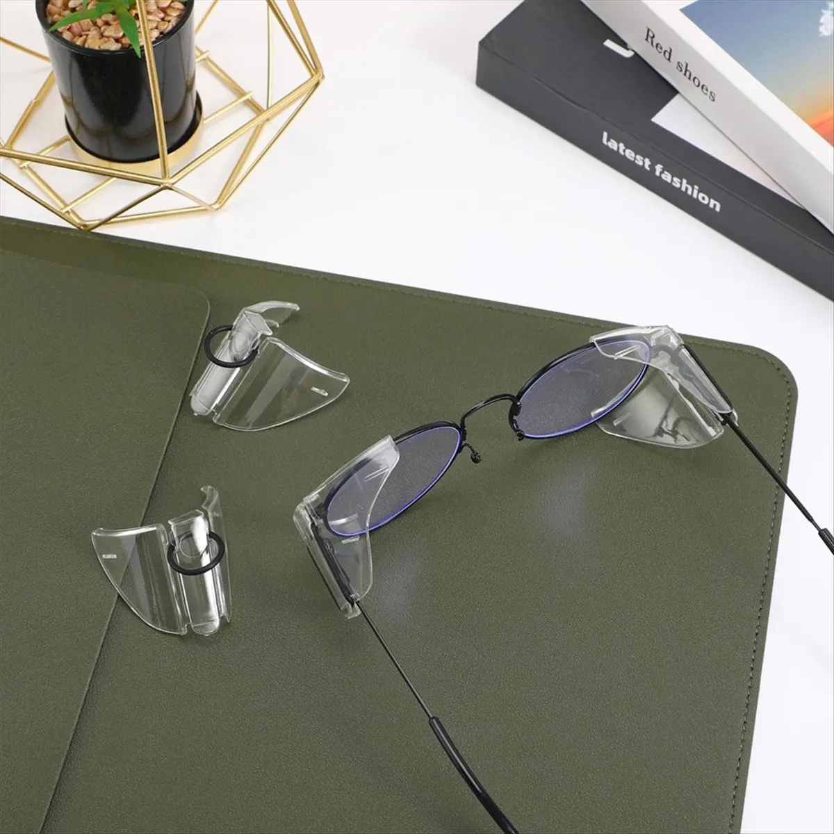 *ABDH 2 Pairs Safety Glasses Side Shield on Eye Glasse Side Shield Anti-Slip on Side Shield for Safety Glasses