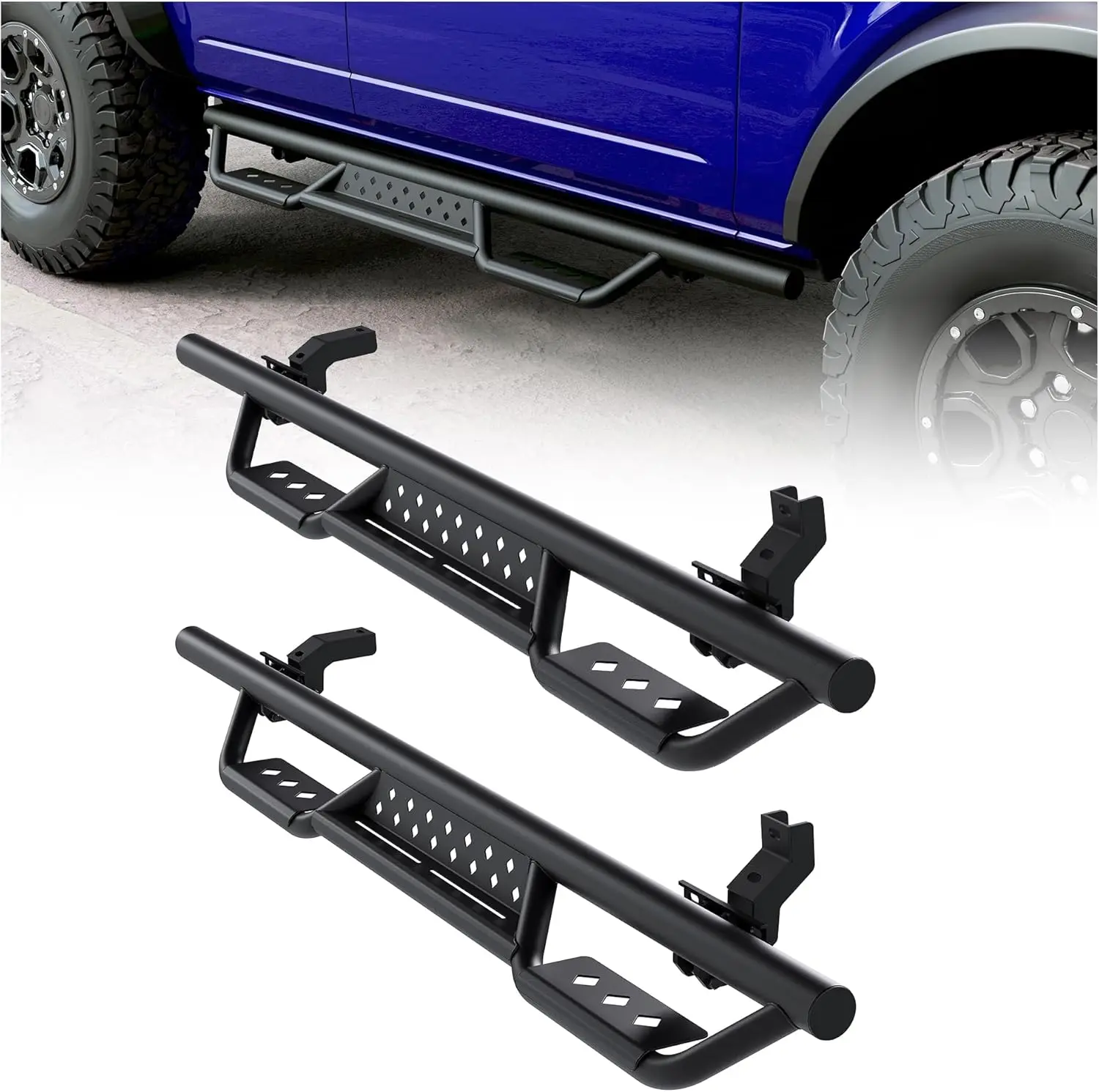 

Боковая ступенька для бега, совместимая с 4-дверными моделями Ford Bronco 2021-2025 гг., направляющие для рок-слайдера, пара ступеней