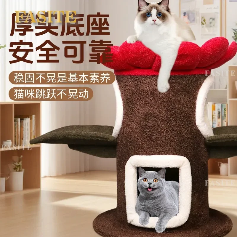 For Cat Sunflower Climbing Frame Tree Scratching Board Integrated Nest Castle Furniture Wholesale