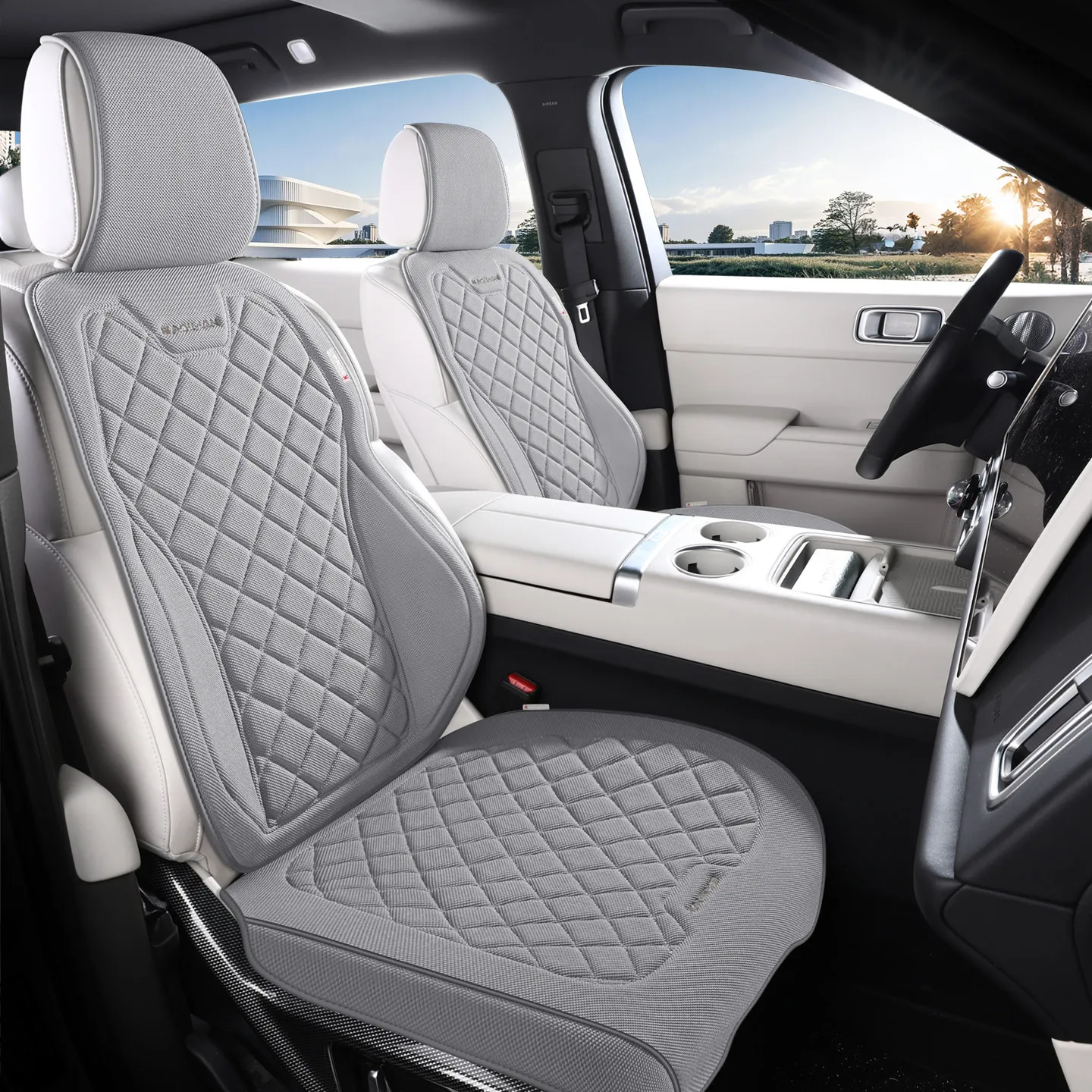 

Breathable Linen Car Seat Cover Universal Car Seat Protector Pad Car Accessories Interior Luxury Flax Auto Seat Cushion Full Set