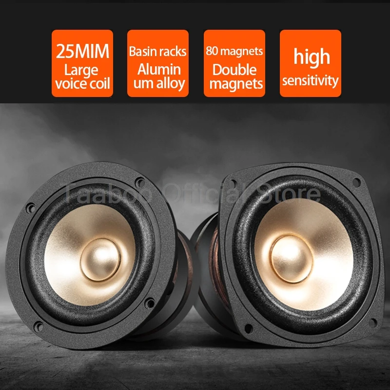 4 Inch Speaker Full Frequency High Fidelity Speaker  High Sensitivity HIFI Fever DIY TV Home Theater Audio Amplifier Sound Box