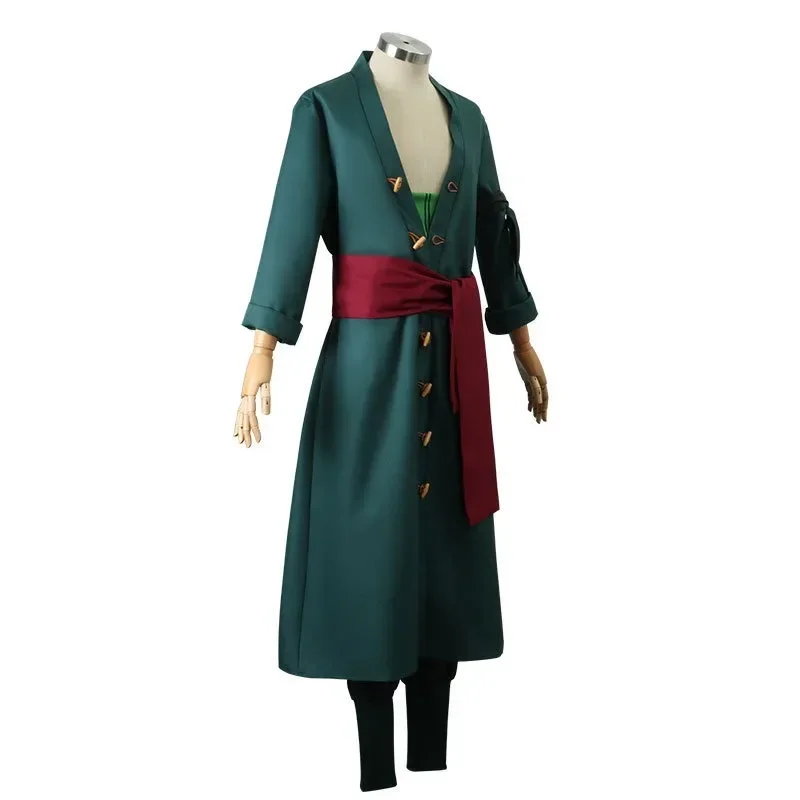 Costume Zoro Cosplay Anime Roronoa Zoro Kostum Two Years Later Halloween Peran Kimono Pakaian Seragam Pesta Set Zoro Outfits