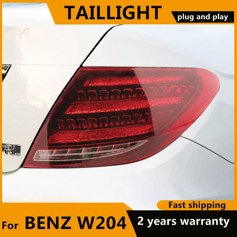 LED Taillights For Mercedes-Benz W204 2007-2014 C200 C260 C300 C63 Full LED Tail lights DRL Dynamic turn signal Rear Fog Lamps