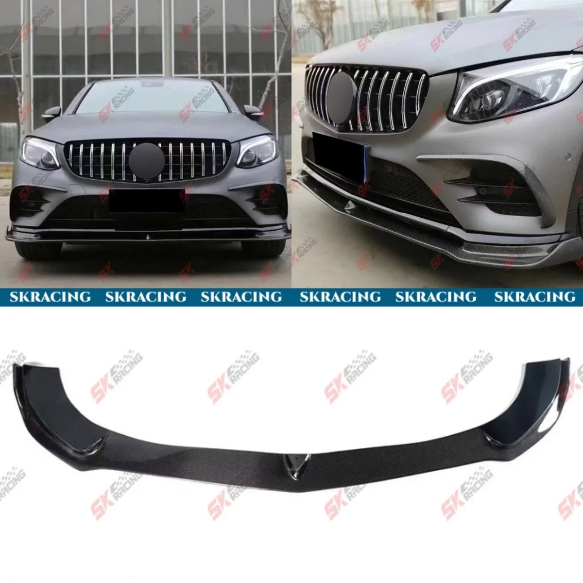 

Carbon Fiber Front Bumper Lip Fits Mercedes-Benz Sport GLC300 GLC43AMG 2016-2019