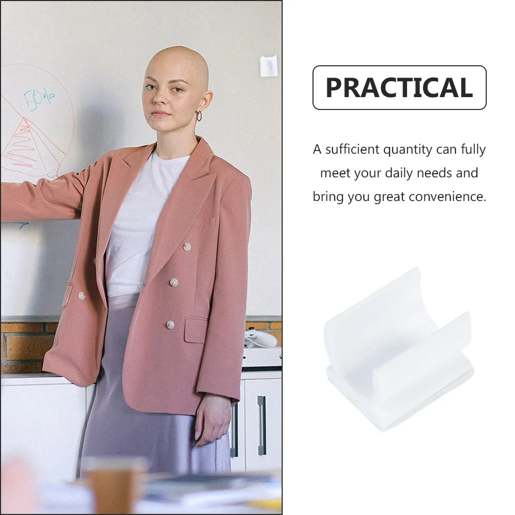 

250pcs Pen Clip Plastic Adhesive Holder For Whiteboard Refrigerator School Office Pencil Fixing Tool Multipurpose Stationery