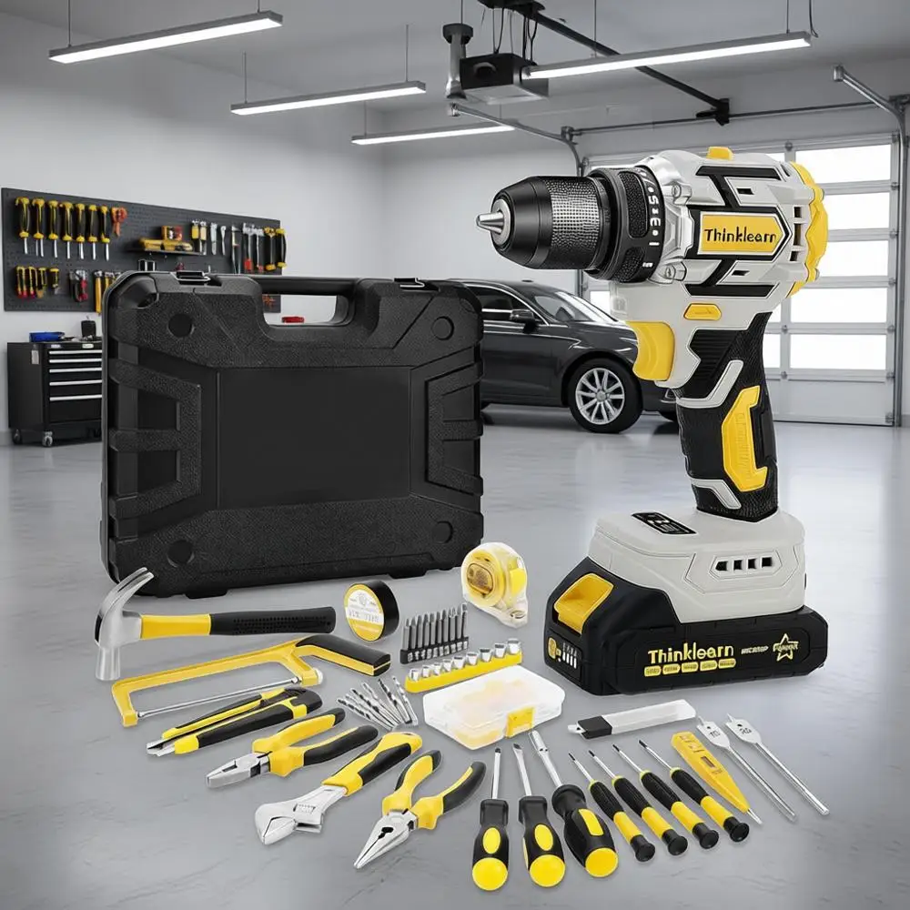 

20V Power Drill with 2.0Ah Battery, 10mm 3/8 Key Chuck, 60N.M & 21+1 Torque Setting Tool Kit Set