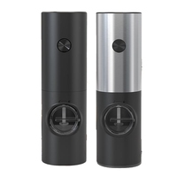 2 Pcs Electric Grinder Set Salt And Pepper Grinder Set Stainless Steel Mill Shakers With Adjustable Coarseness