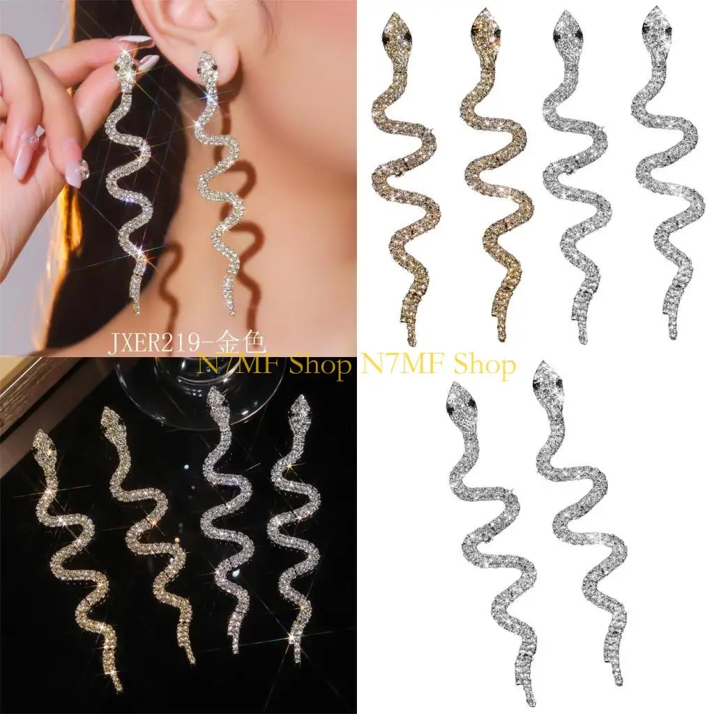 

N7MF Minimalist Design Crystal Earrings Lightweight Comfortable Wear Daily Accessory Exaggerated Animal Earwear