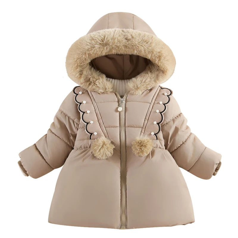 Children\'s Winter Clothing For Girls 1 to 6 Years Old Cashmere Thickened Fashion Cotton-Padded Jacket Kids Long Sleeve Outfits