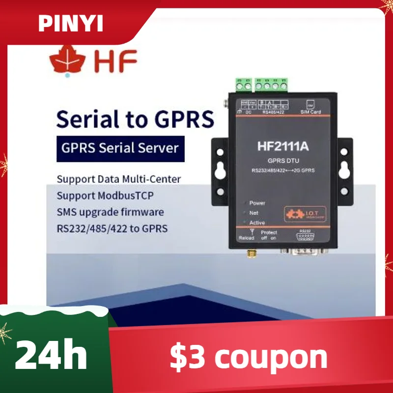 حار بيع المنزل HF2111A الصناعية Modbus المسلسل RS232 RS485 RS422 إلى GPRS محول جهاز الخادم التسلسلي دعم MQTT