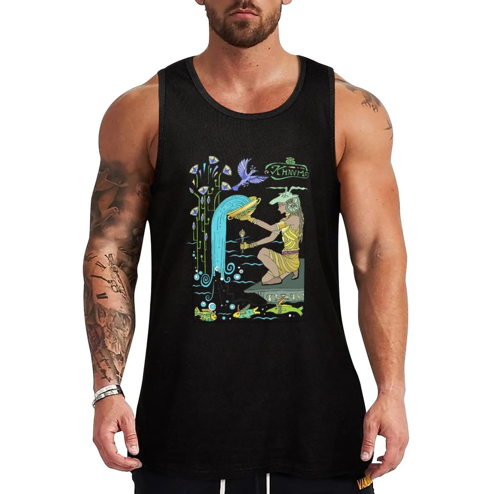 Khnum Egyptian God Tank Top Training Athletic Tank Top Lightweight Breathable Wear
