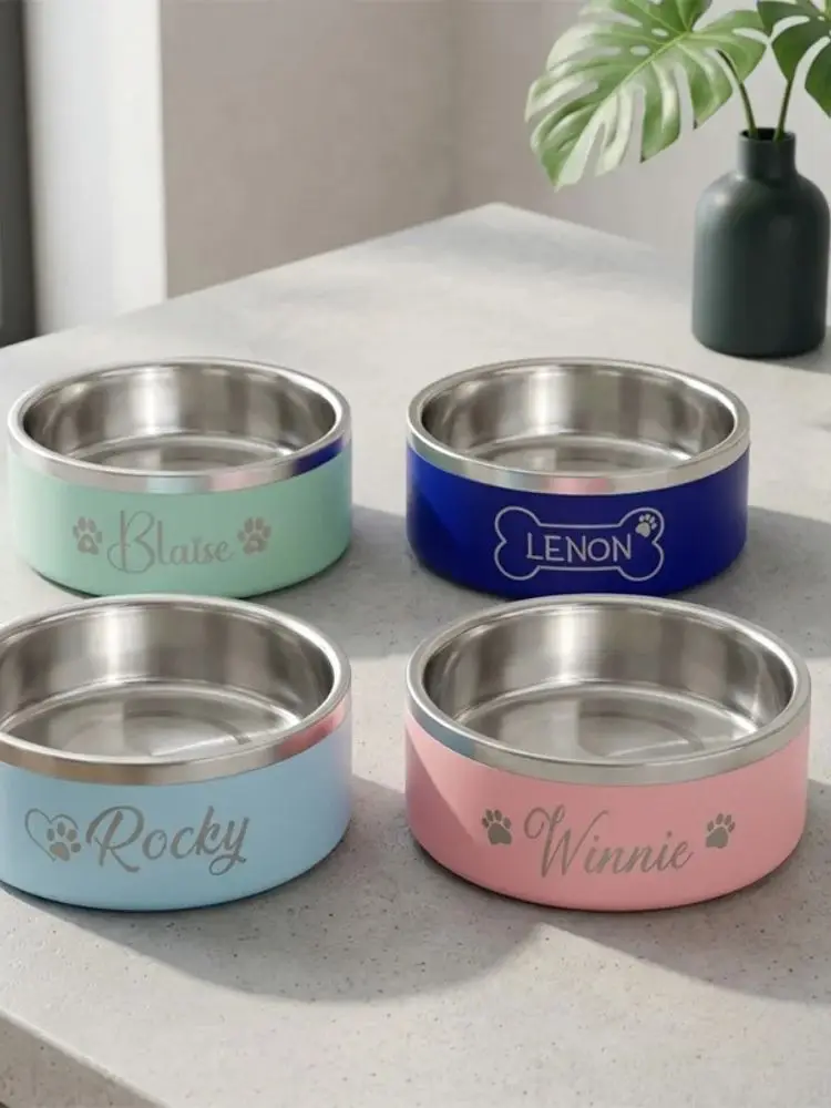Honden- en kattenbak van roestvrij staal op maat, dubbele vacuümvoederbak, grote capaciteit, hondenvoer- en waterbak, hondenaccessoires - afbeelding 2