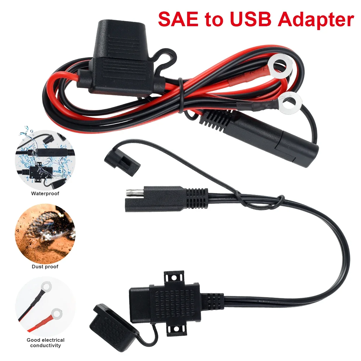 

SAE to USB Adapter 5V/2.1A Professional Motorcycle USB Charger with Extension Cable Quick Charge Motorcycle Phone Charger
