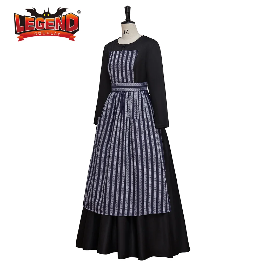 Sound of Music Maria Von Trappe Dress cosplays Maria Nun Costume Victorian Maid Dress Apron Colonial Village Woman Costume