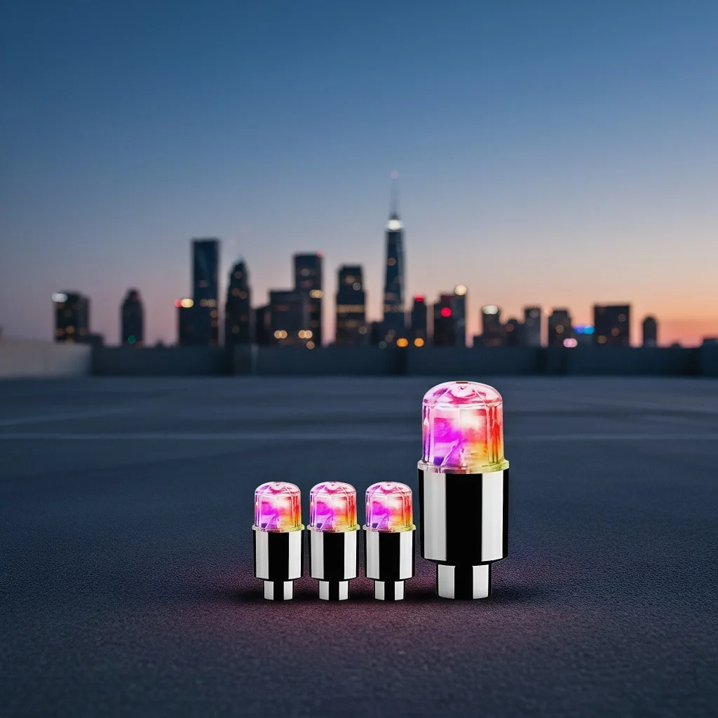 

Bicycle Tire Valve Cap LED Lights - Colorful Flash Lamps for Car/Motorcycle Wheels