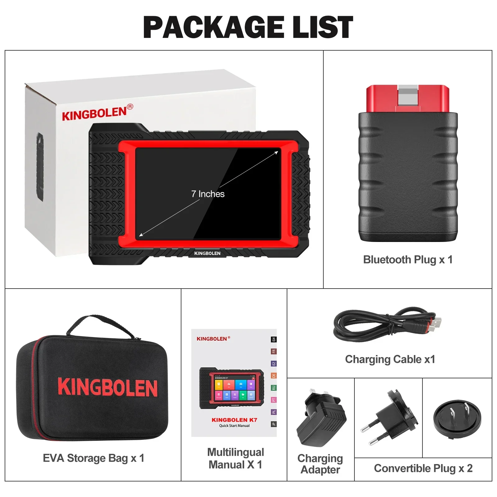 KINGBOLEN K7 All System Diagnostic Tool ECU Coding Active Test AF Reset 28 Resets 3 Years Free
