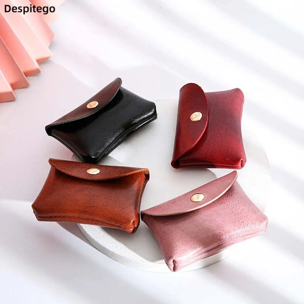 

Women PU Coin Purse Hasp Cute Credit Card Holder Small Wallet Female Purses Earphone Lipstick Storage Pouch Mini Bag