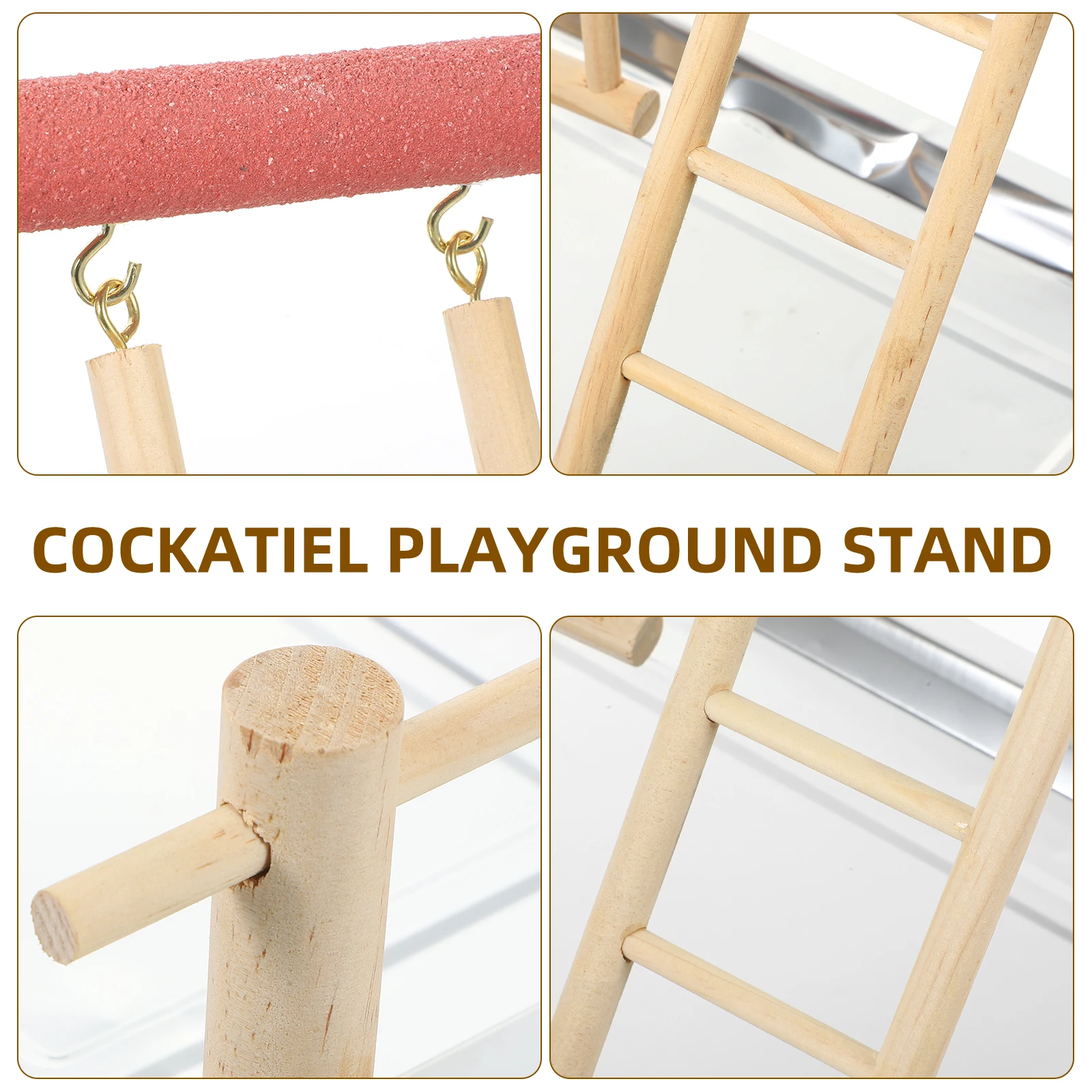 

Parrot Play St Bird Cage Cockatiel Playground Pet Exercise Wooden Feeder Large Size Easy Assemble Safe Natural Colorful Toys
