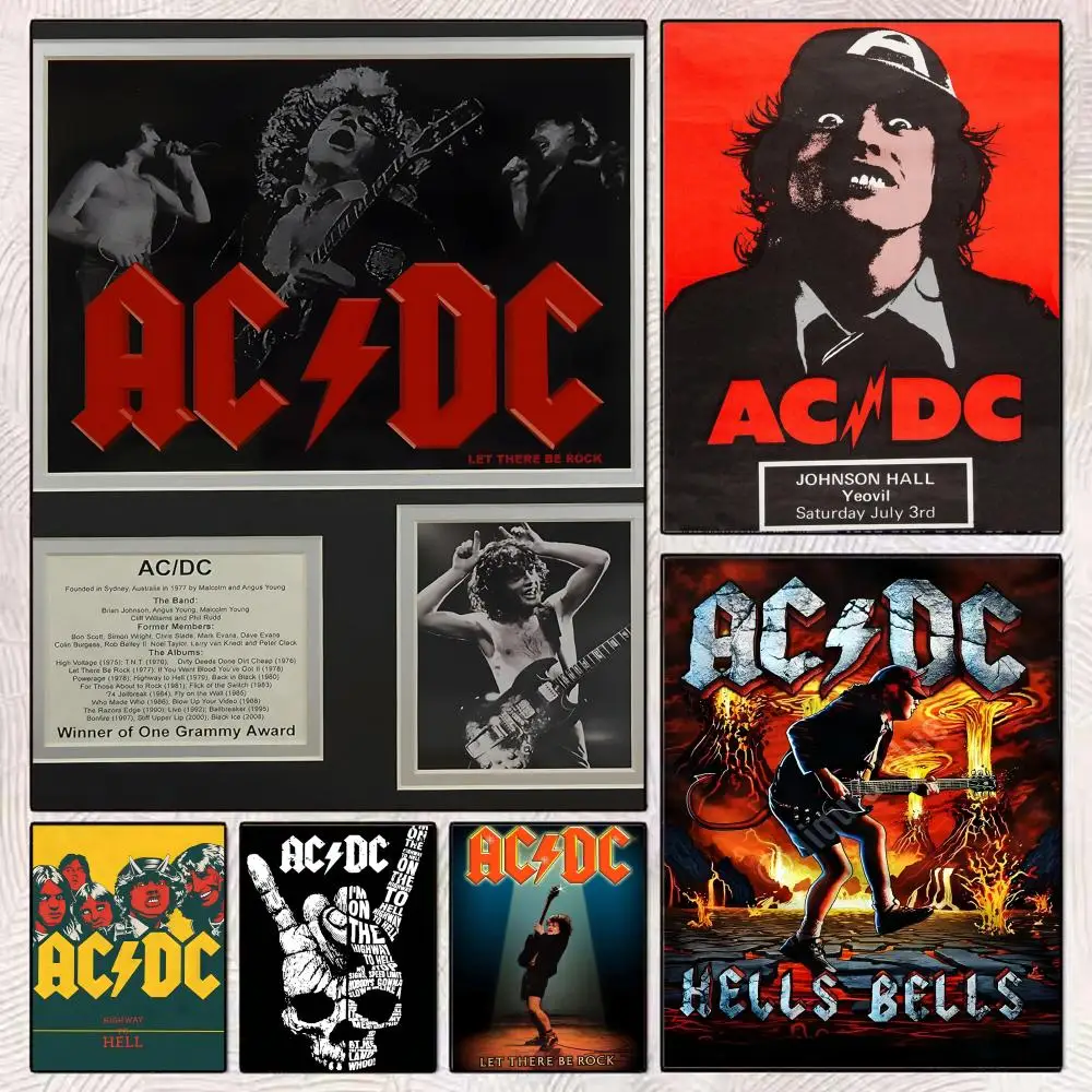 

Cool A-ACDC Rock Band Poster HD Art Mural Wallart Poster Waterproof Vintage Print Decor for Home Decoration DIY Durable