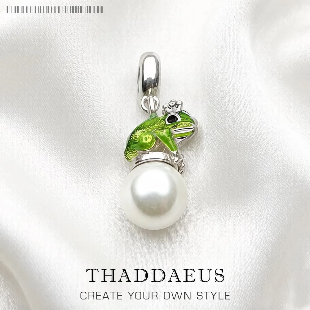 Charms Frog With Pearl 925 Sterling Silver Pendants New Fashion Jewelry Making Handmade Craft For Women Men