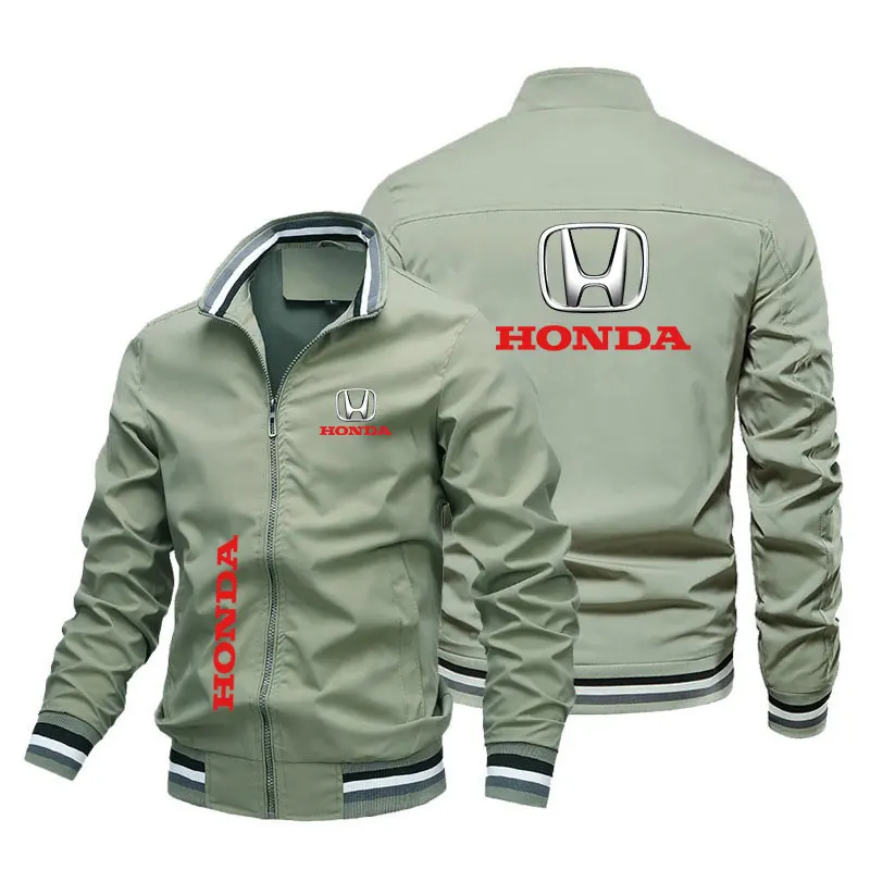 2025 New Honda Outdoor Men's Jacket Spring and Autumn Leisure Car Jacket Stand Up Collar Zipper Sports Windproof Clothing
