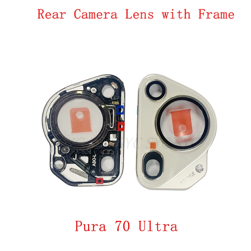 Back Camera Lens with Frame Cover For Huawei Pura 70 Ultra P70 Ultra Rear Camera Frame Repair Parts
