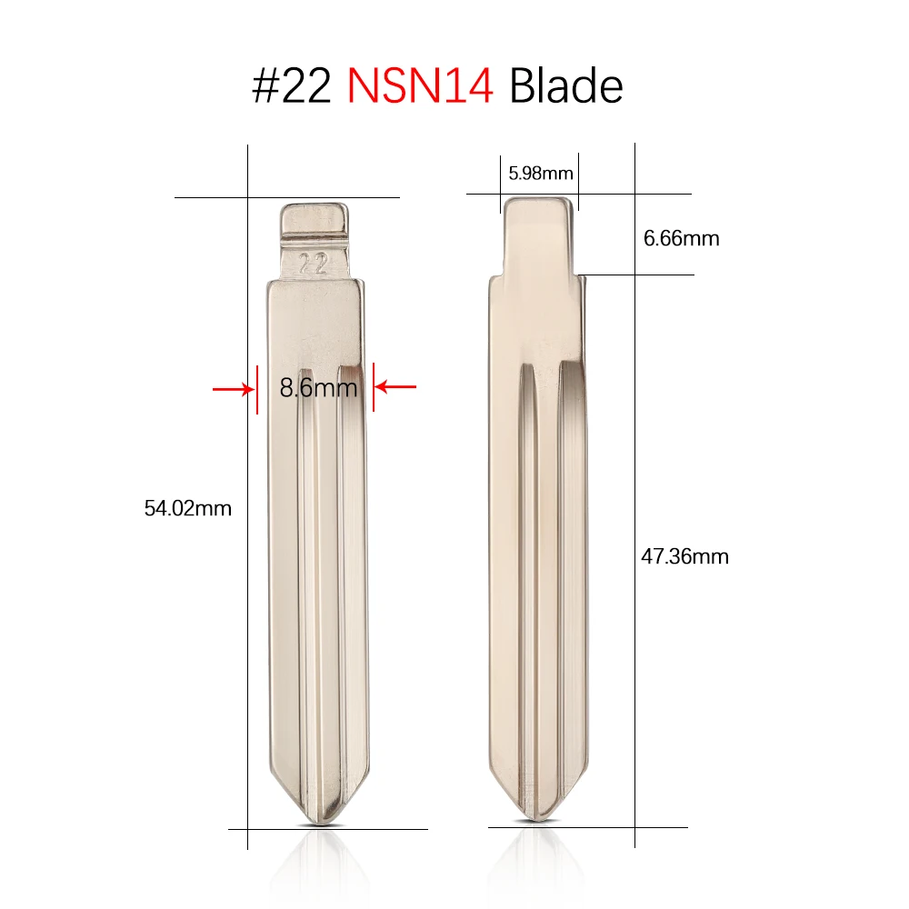 10Pcs Uncut Flip Car KD NSN14 Key Blade For Nissan Bluebird Cedric Cefiro Duke Teana Sunny TIIDA Qashqai X-Trail #06 22 48 No.49