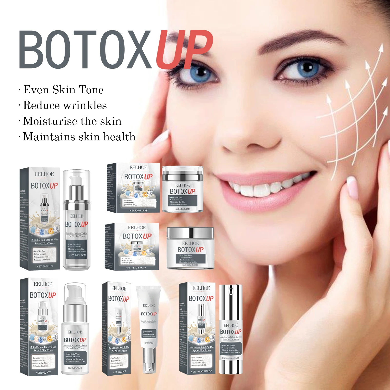 Instant Wrinkle Cream Retinol Face Anti-Aging Reduces Wrinkles Fades Fine Lines Lift Firms Repairs Moisturizes Skin Care