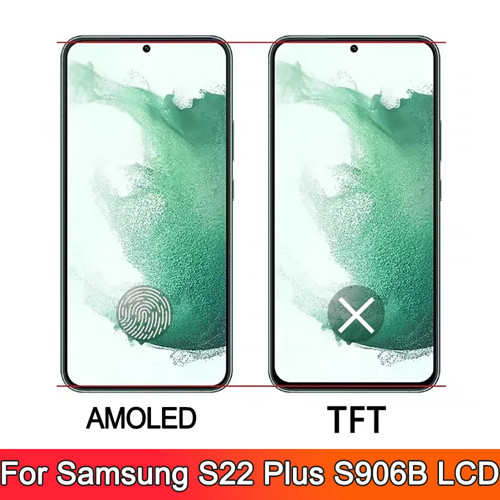 S22 Plus TFT Screen Replacement for Samsung Galaxy S22+ 5G SM-S906B SM-S906B/DS Lcd Display Digital Touch Screen with Frame Part