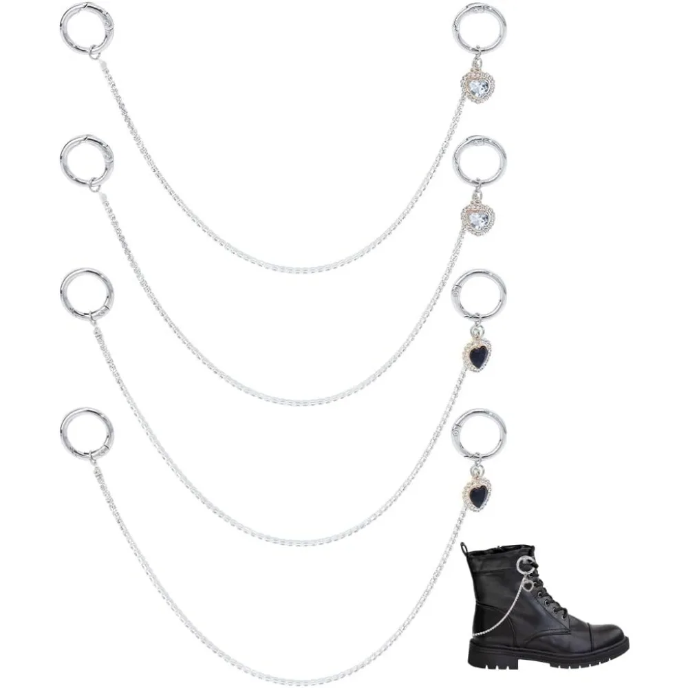 

4 шт. металлические цепочки-шармы для обуви в стиле панк, крутые подвески для декора обуви, ботинок, кроссовок, сумок, брюк, брелоков