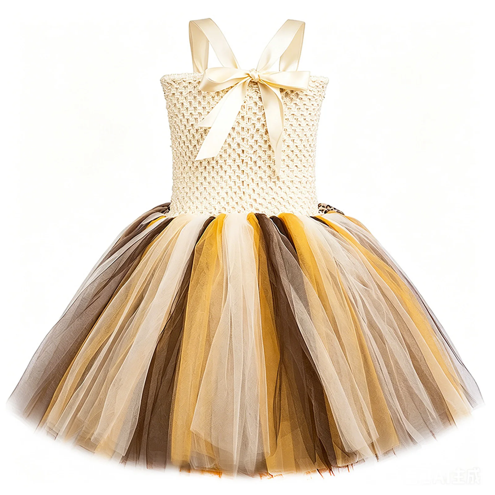 Girls Native America Princess Costumes Halloween Caveman Primitive Tribal Dress Up Kids Leopard Mesh Tulle Tutu Dress +Hair Hoop