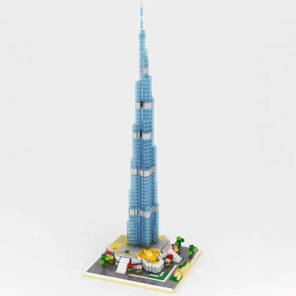 Cidad paisaje urbano Burj Khalifa Dubai Singapur Londres Sydney Shanghai Kit de bloques de construcción ladrillos modelo clásico para niños Juguetes