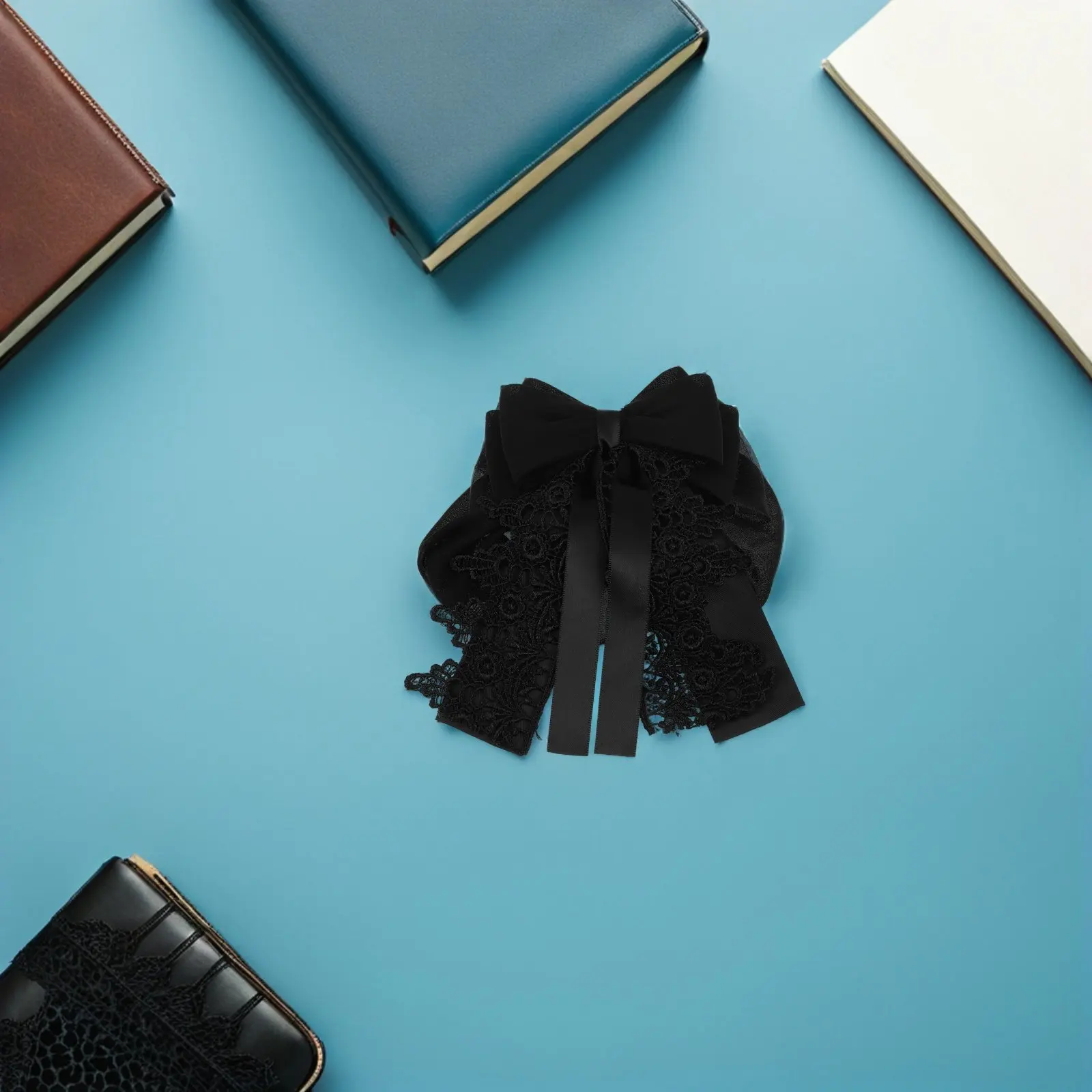 

Black Hair Snood Net with Bowknot Design Spring Clip Secure Hold Elegant Professional Hair Clip for Women Working Styling