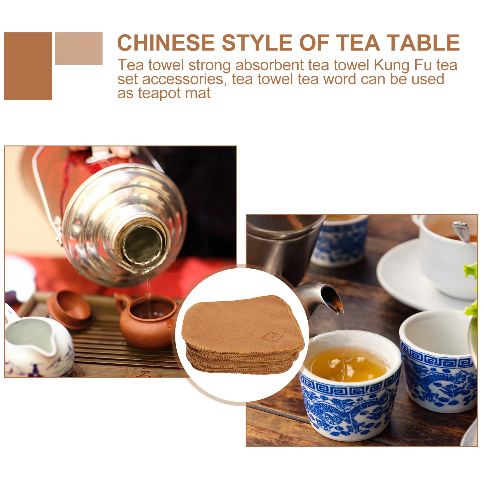 

20pcs Chinese Style Napkin Thickened Water Absorbent Kitchen Tea Towel For Cleaning Glass Cookware Teapots Multipurpose