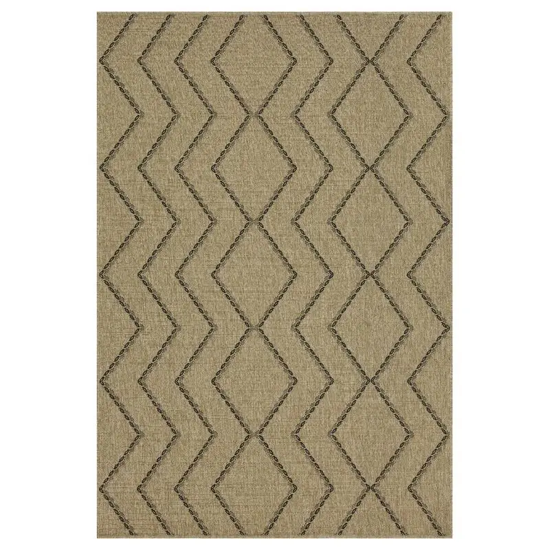 

Jute/Black Indoor/Outdoor Area Rug 5'3" x 7'3" for Home Décor