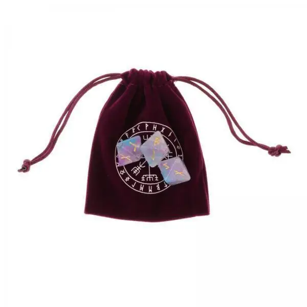 3xDurable Sky Rune Tarot Exquisite Divination Dice for Table Games Game Dice Style 3 with bag