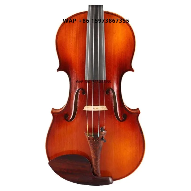 4/4 Handmade High Precision High Level Spruce Flame Maple  Violin Professional ( V118 - 3)
