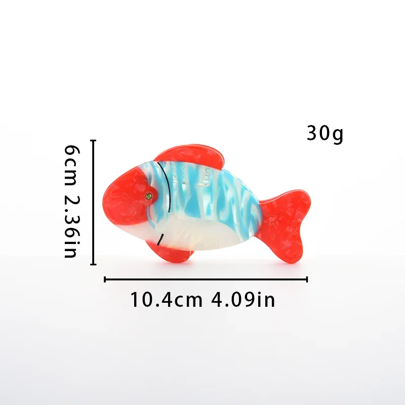 Muweordy Design Ocean Fish Series Hair Claw Eco-Friendly Acetate Claw Clip Crab Hair Clip for Girls Hair Accessories for Women