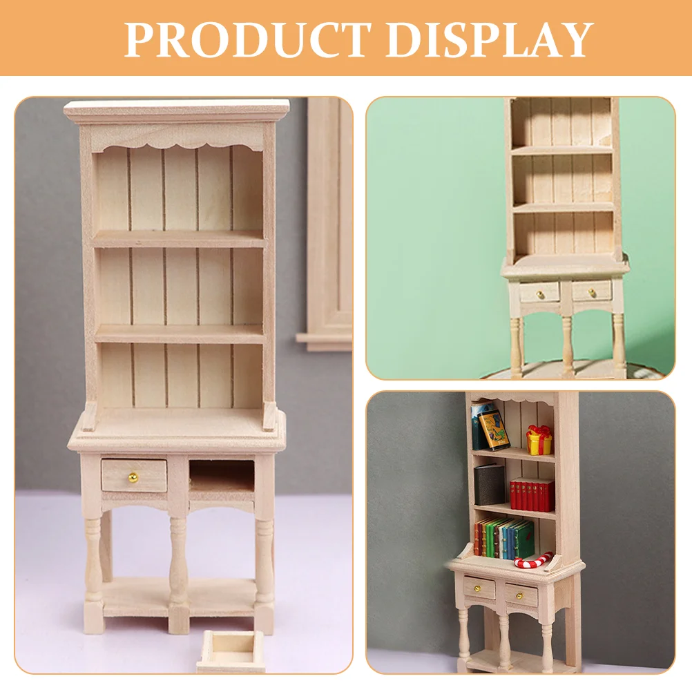 House Storage Cabinet Mini Model Furniture Bookshelf Accessories Chest of Drawers Small Cupboard Miniature